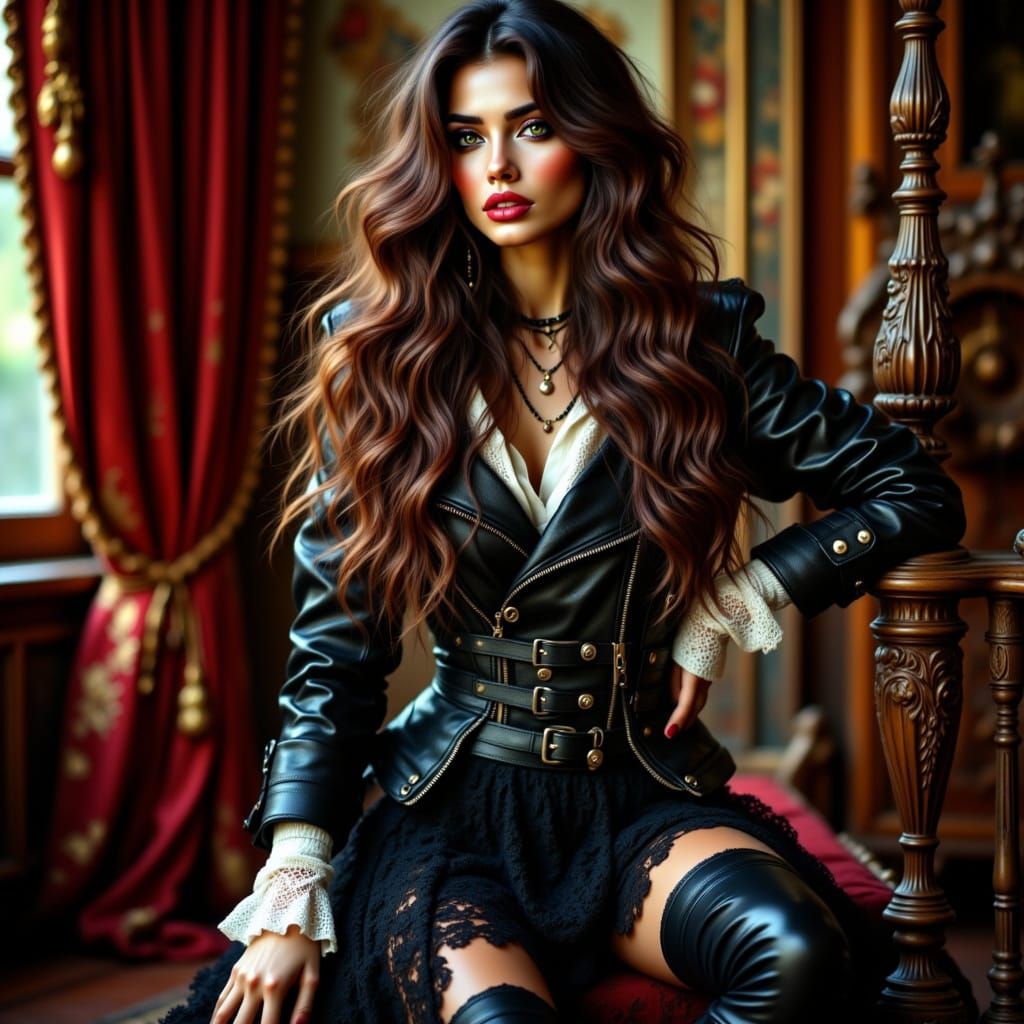 Gothic Goddess Unleashed in Dark Romance Style