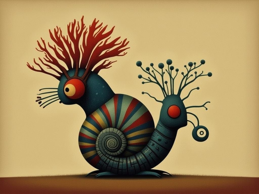 Abstract Character Study in Art Brut Style