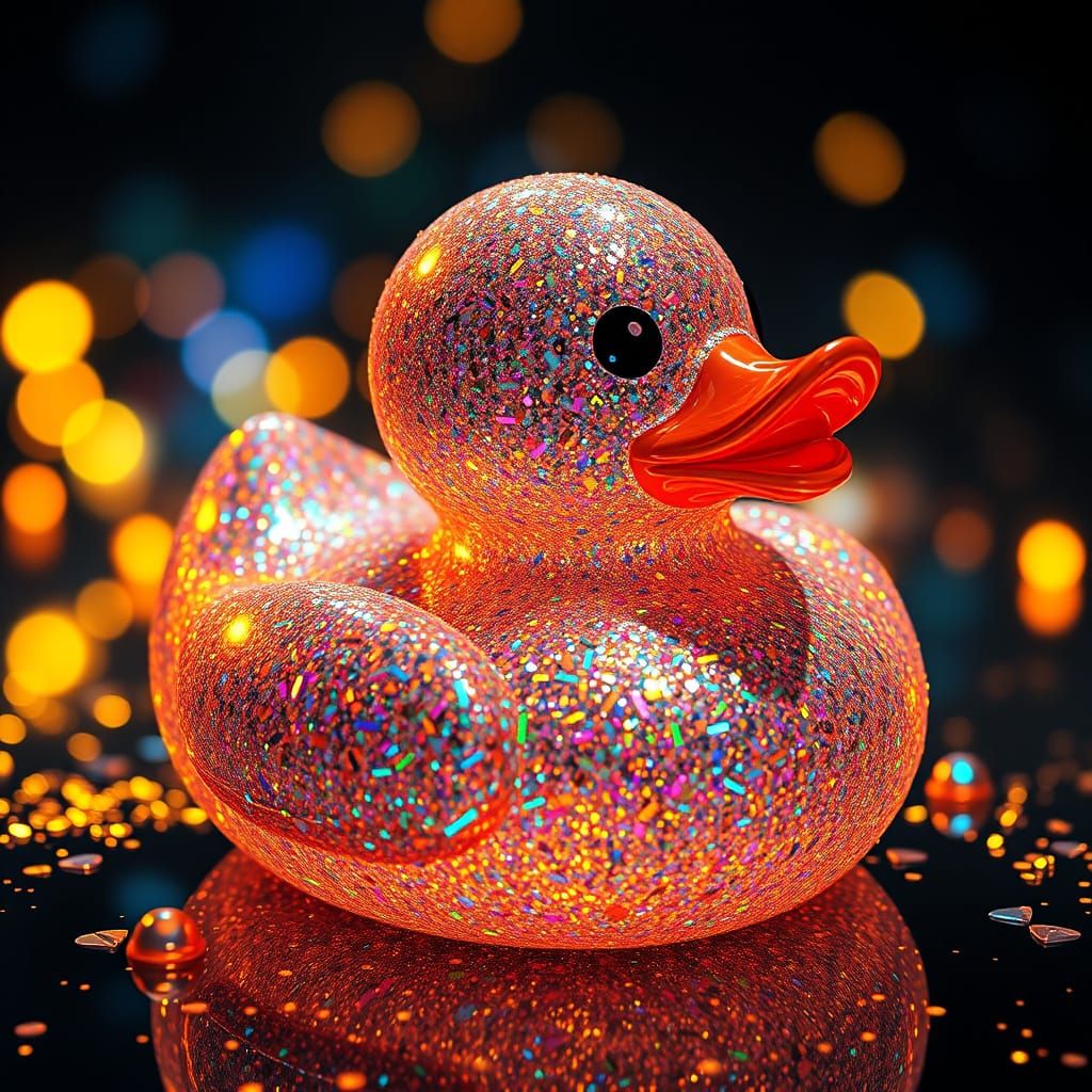 Vibrant Rubber Ducky in Iridescent Glory