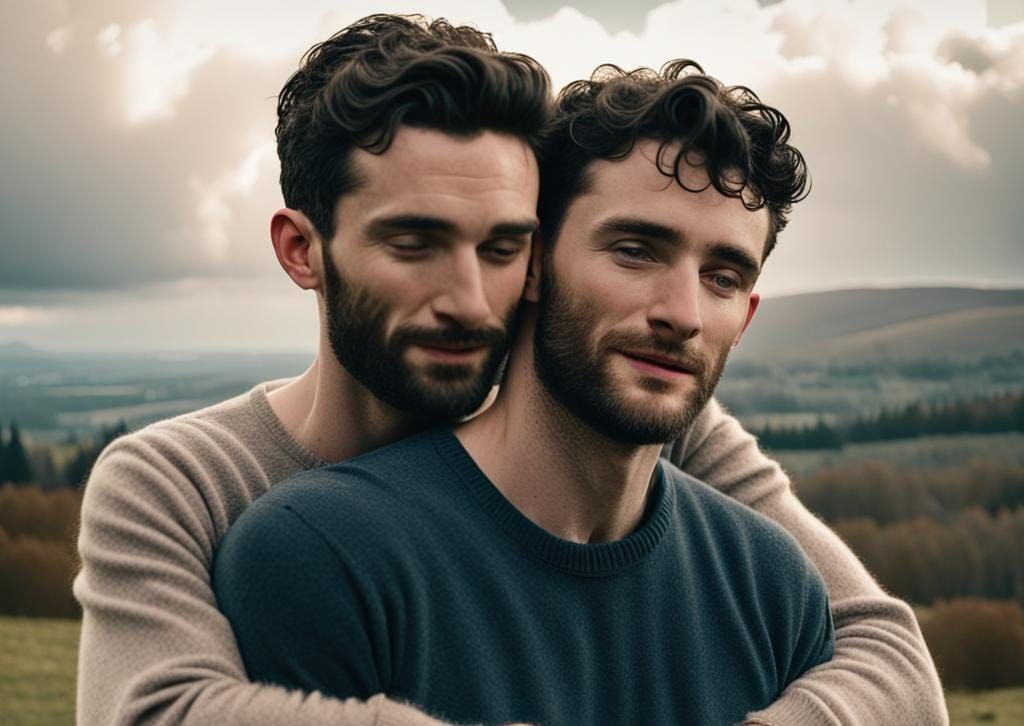 Men Embrace in God's Own Country Style