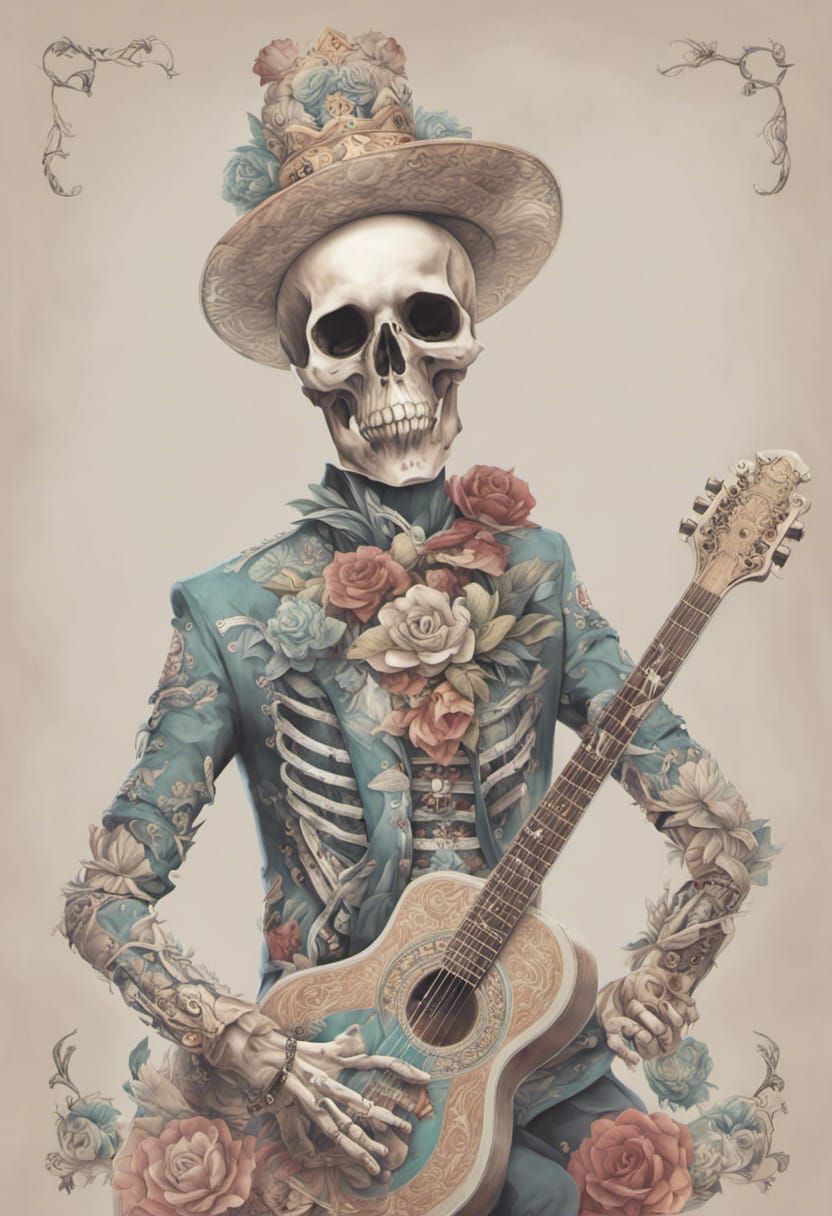 Día de Muertos Mariachi Guitar Player