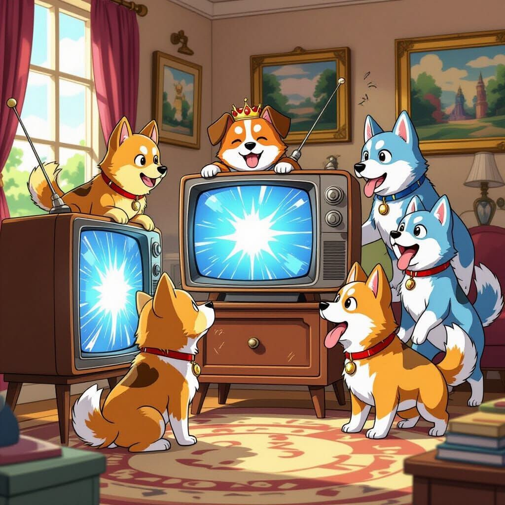 Superpowered Dogs Gather for Royal Coronation Broadcast