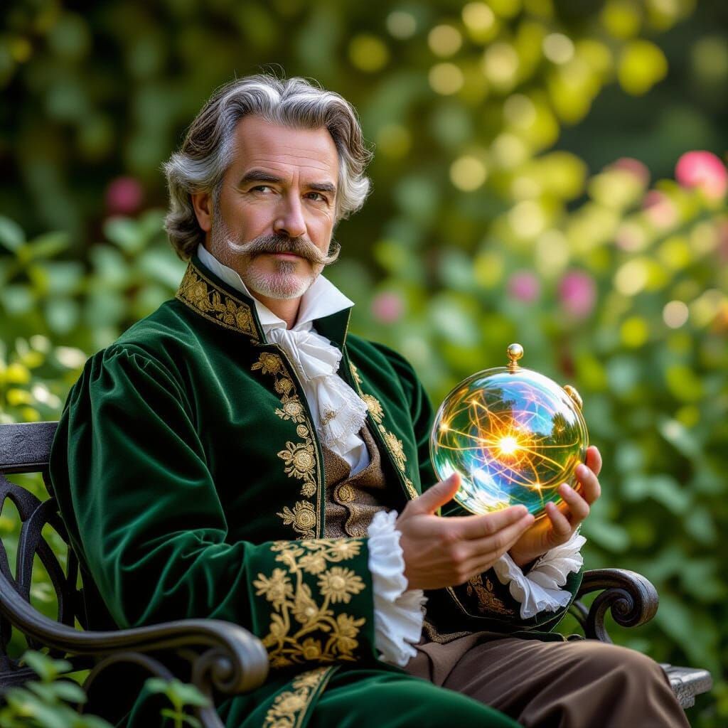 Renaissance Gentleman with Arcane Artifact Portrait