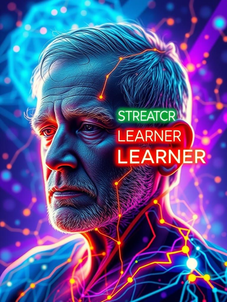 Visionary Elder in Cyberpunk Flux