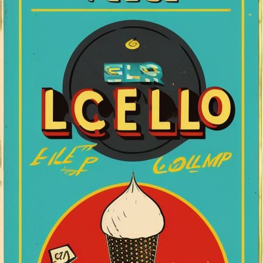 Jello Ice Cream Sign in Pop Art Style