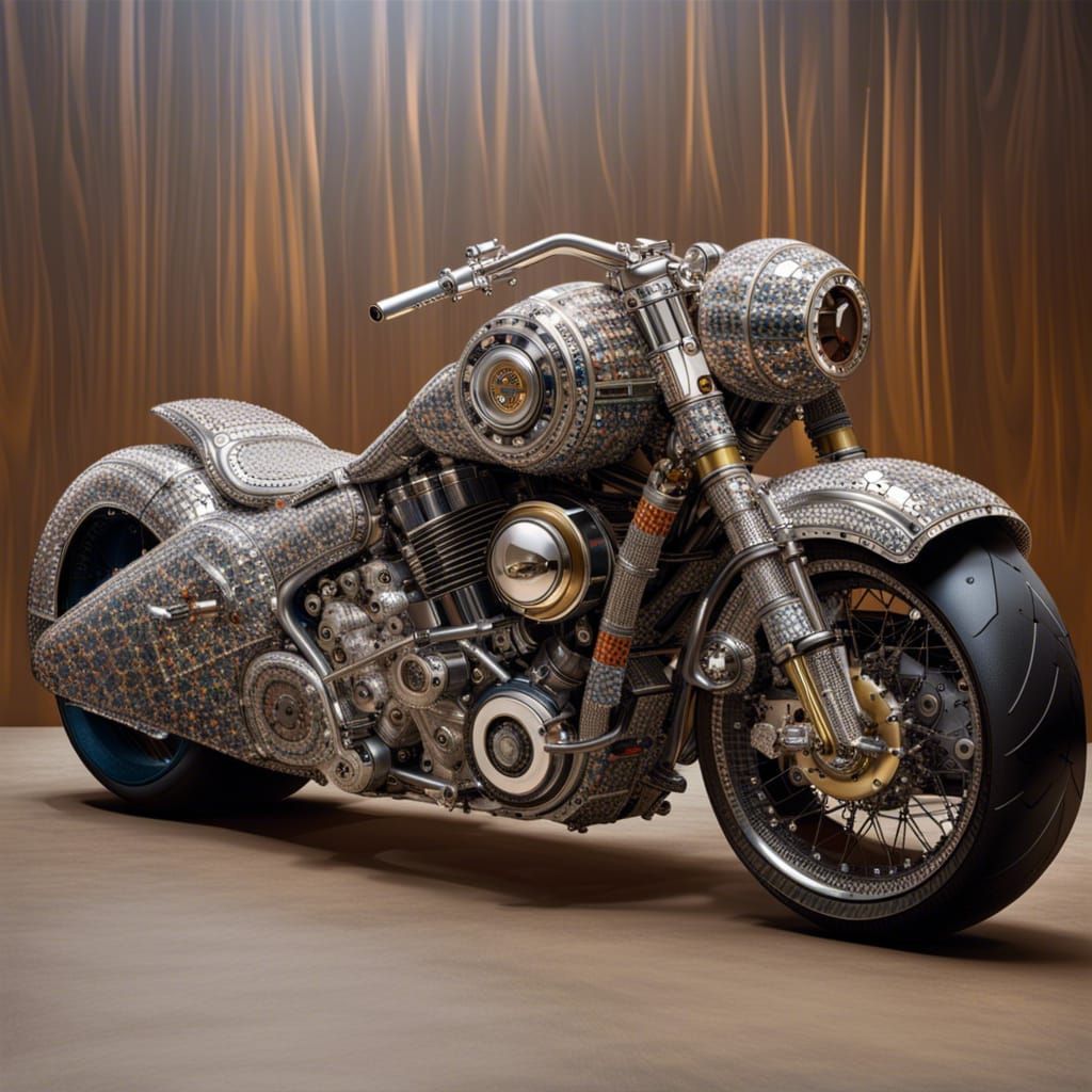 Giant Motorcycle Made of Small Motorcycles