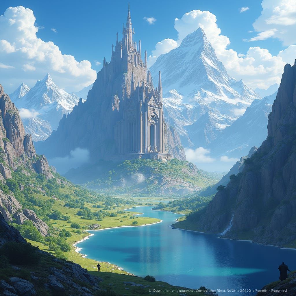 Asgard Vista Inspired by Saint Seiya in Anime Style