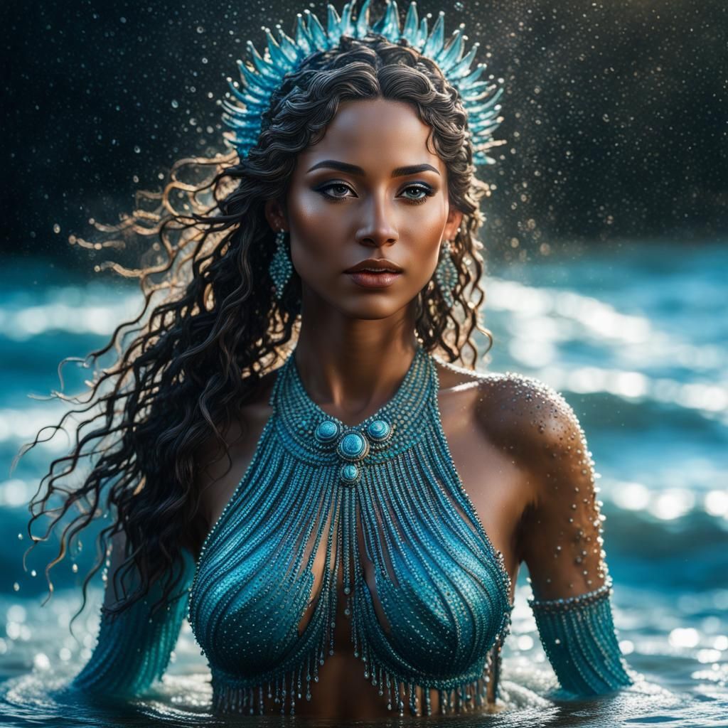 Sea Nymph Emerges: Hyperrealistic Portrait in 16K