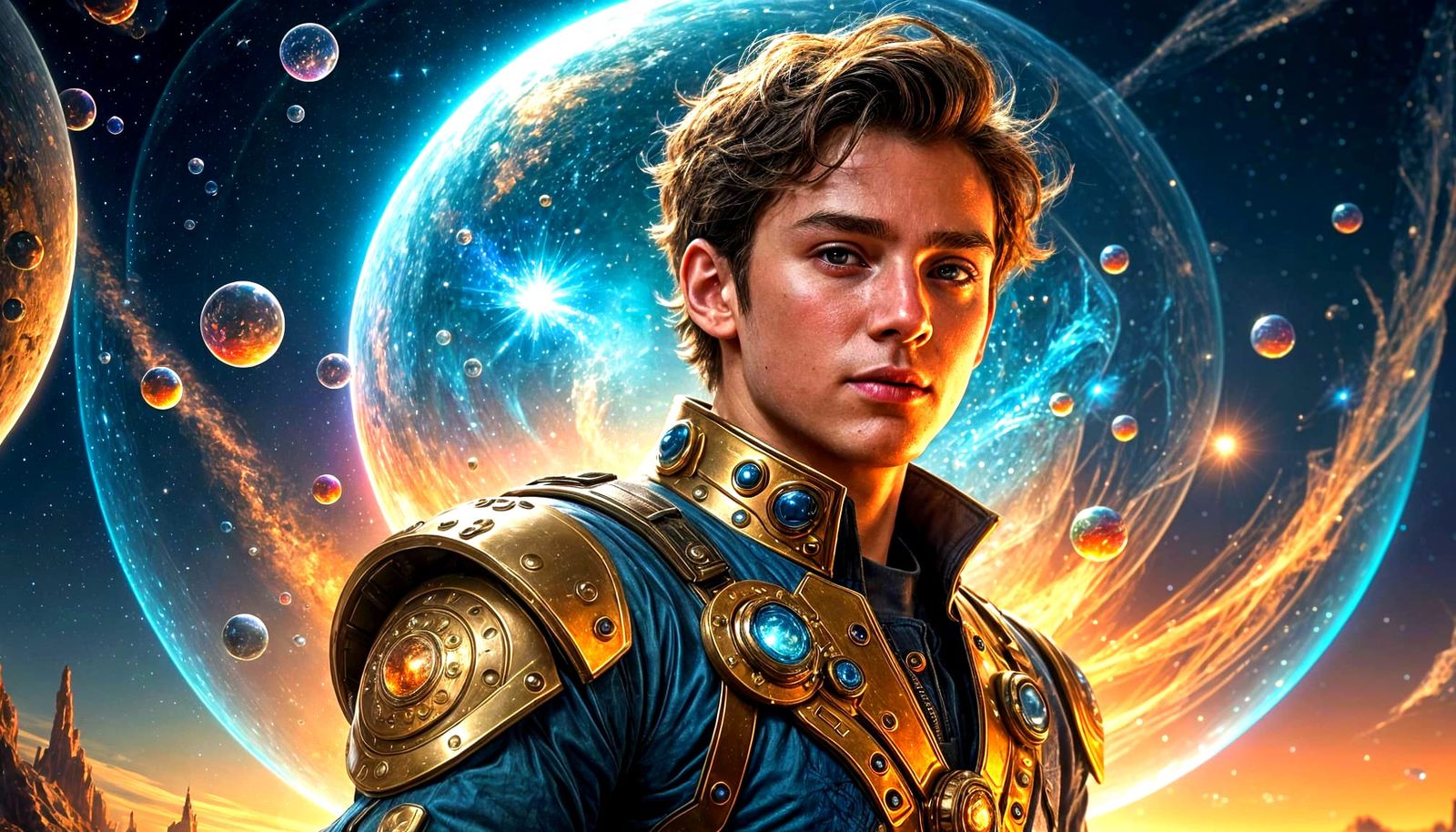 Surreal Steampunk Space Odyssey with a Dancer in a Cosmic Bu...