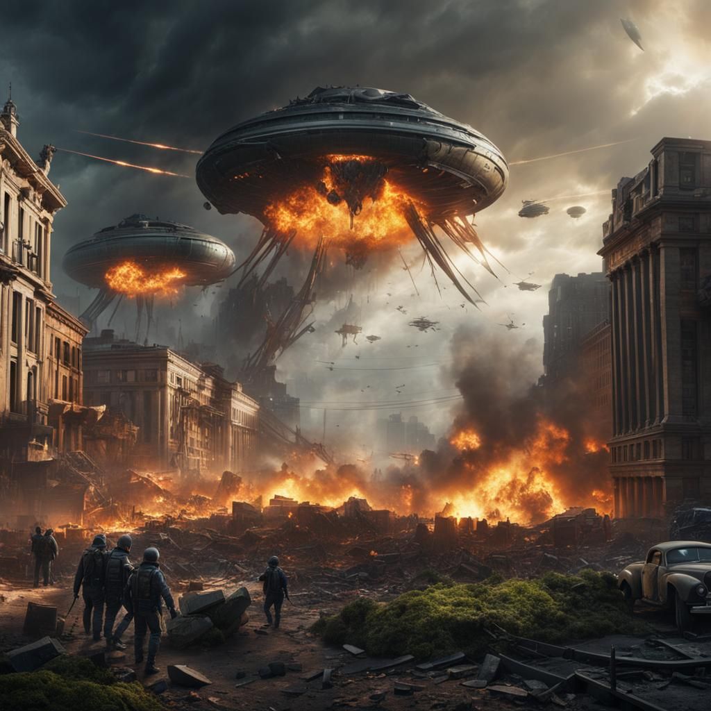 War of the Worlds: Realistic Alien Invasion in Digital Matte...