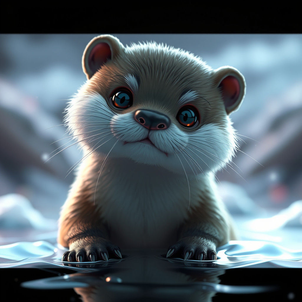 Detailed 3D Anime Otter Inspired by WLOP