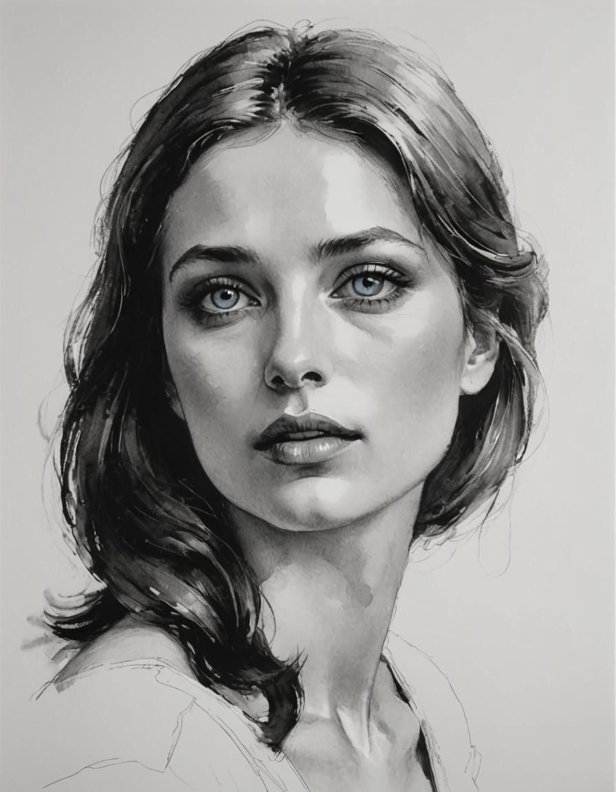 Elegant Woman Portrait in Impressionist Style