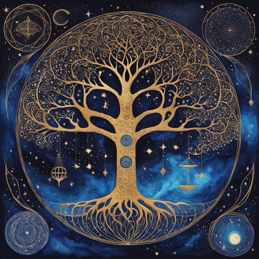 Metaphysical Tree of Life with Divine Emanation