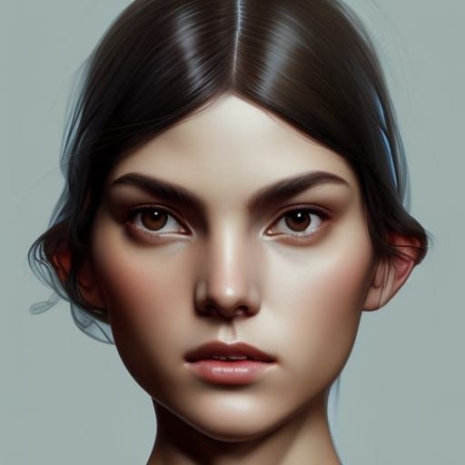 Hyperdetailed Portrait of Fashion Model in Splash Art Style