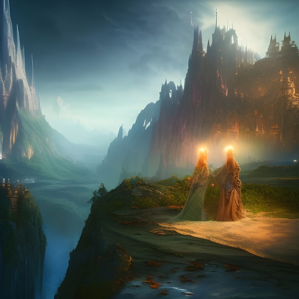 Fantasy Couple in Detailed Matte Painting