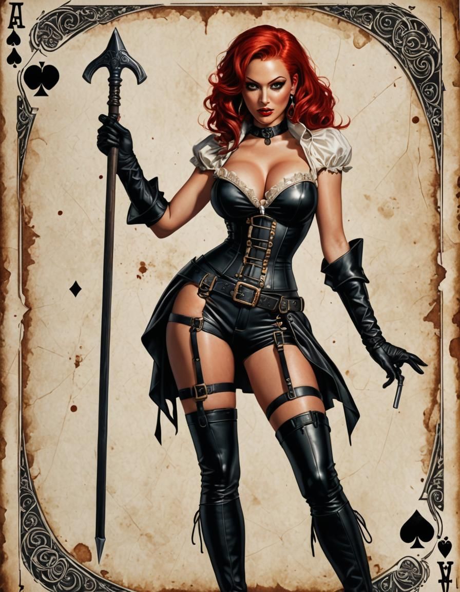 Ace of Spades Pinup Girl Hyperrealistic Concept Art