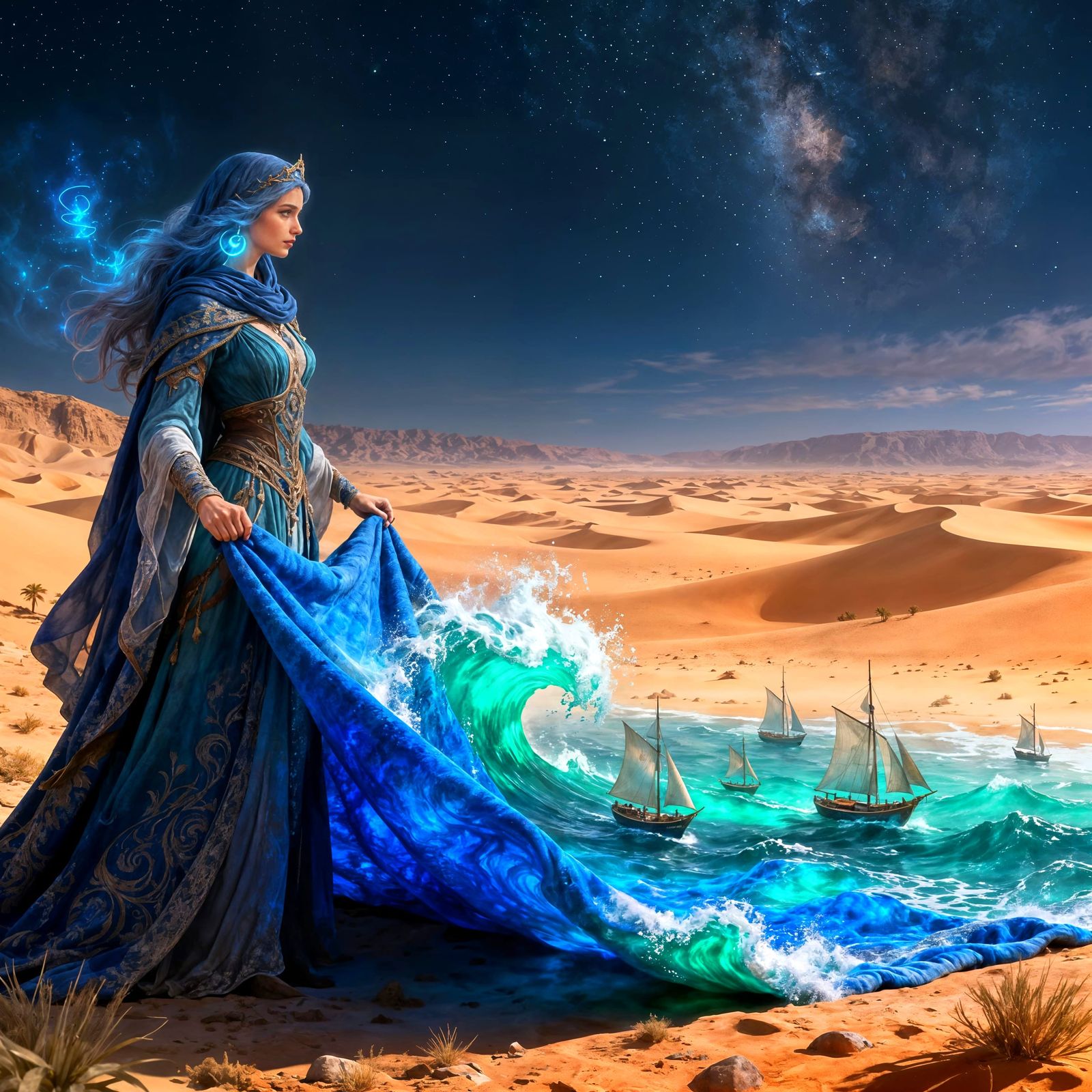 Sorceress Reveals Desert Landscape Beneath Sea Waves