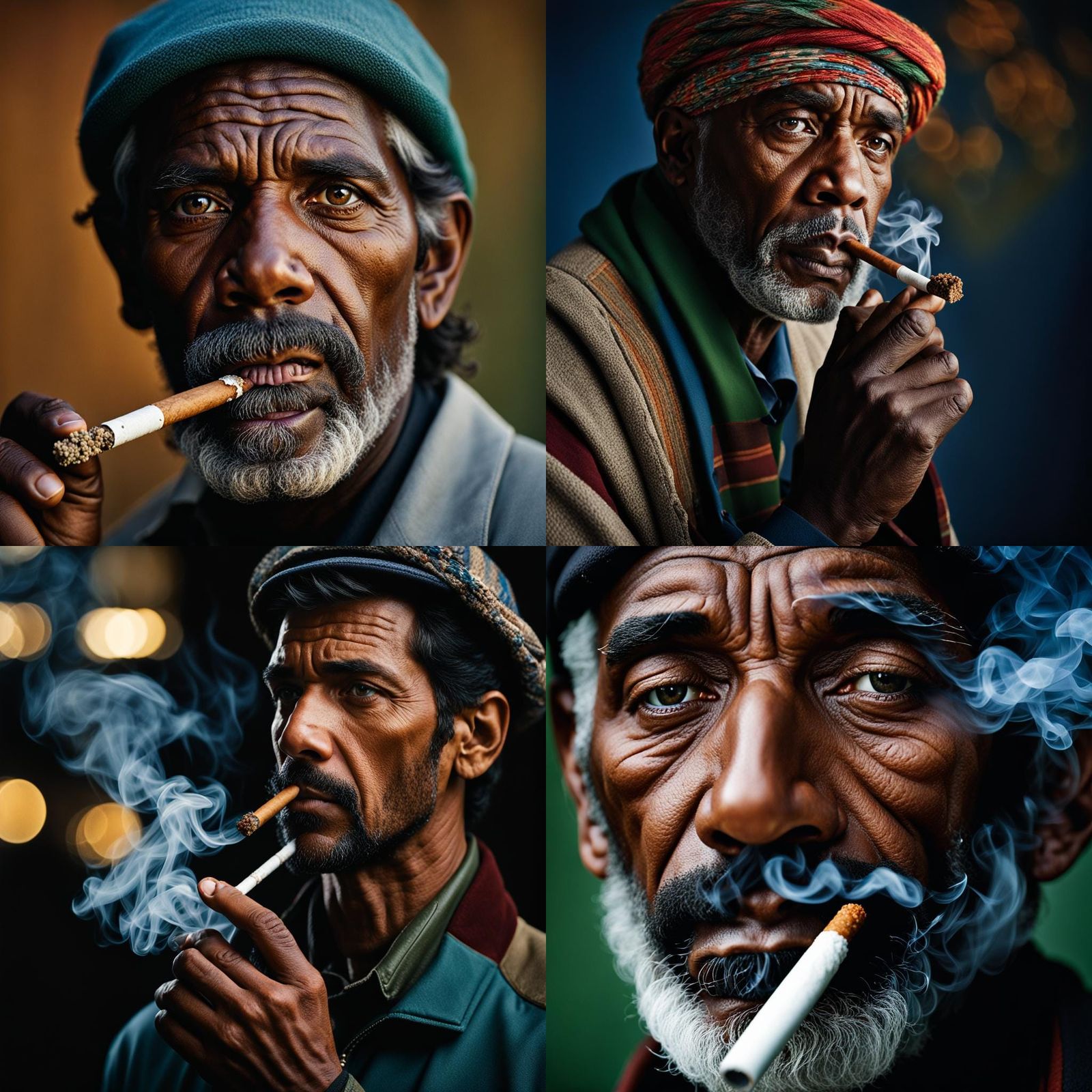 Portrait of a Man Smoking, Professional Photography