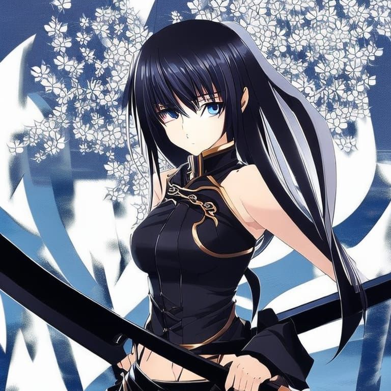 Anime Ninja Woman with Blue Eyes