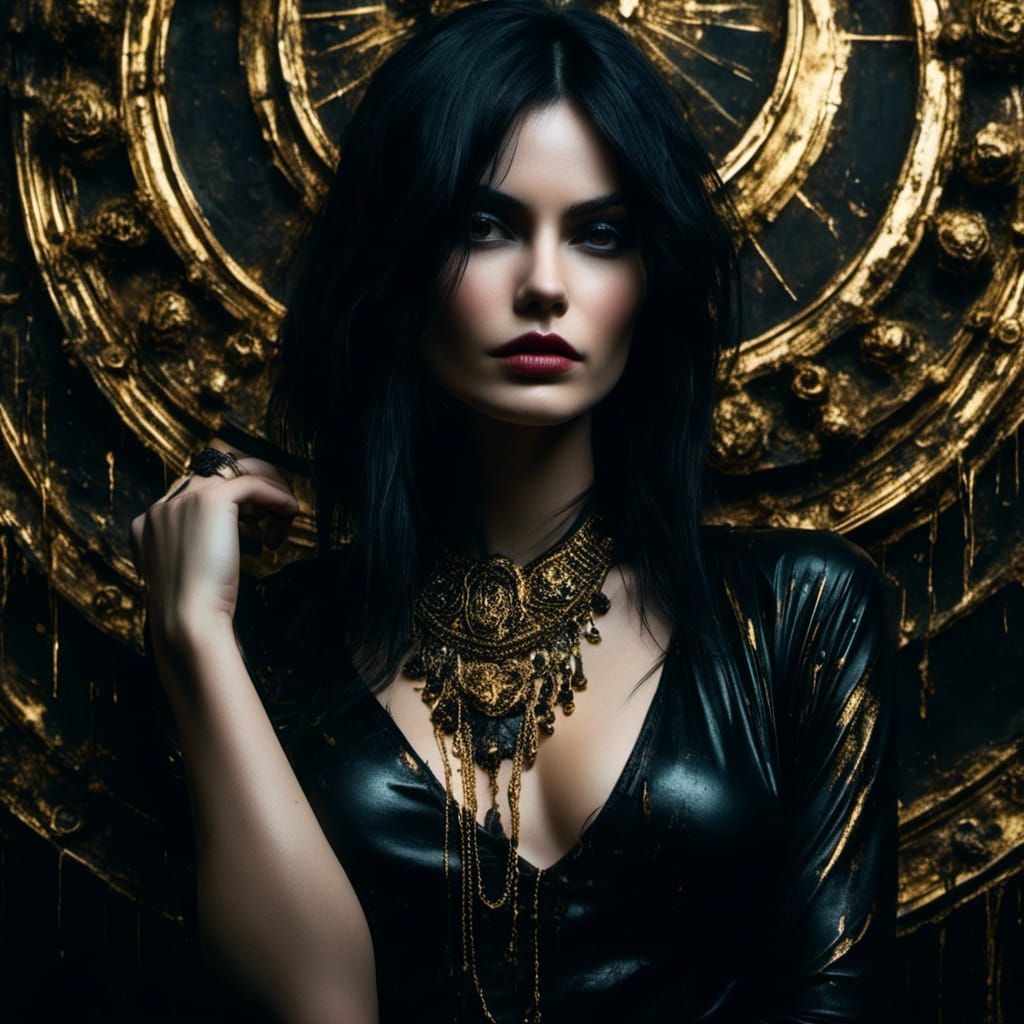 Noir Portrait of a Woman in Gothic Style