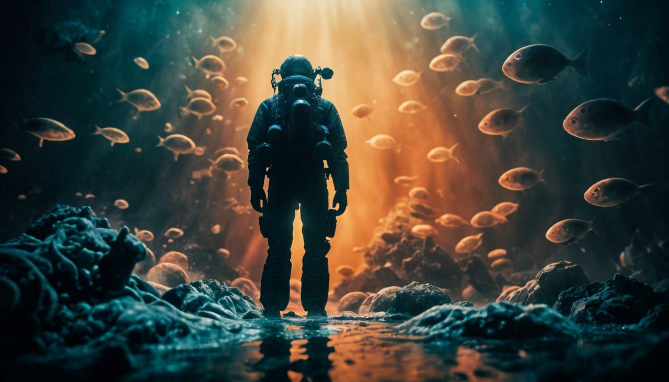Ethereal Underwater World in Cinematic Film Style