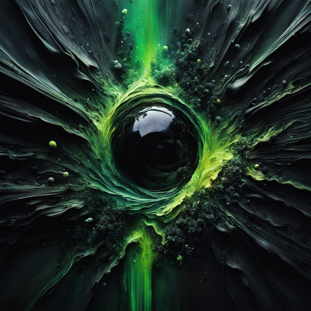 Abstract Eruption of Paint with Occult Symbols