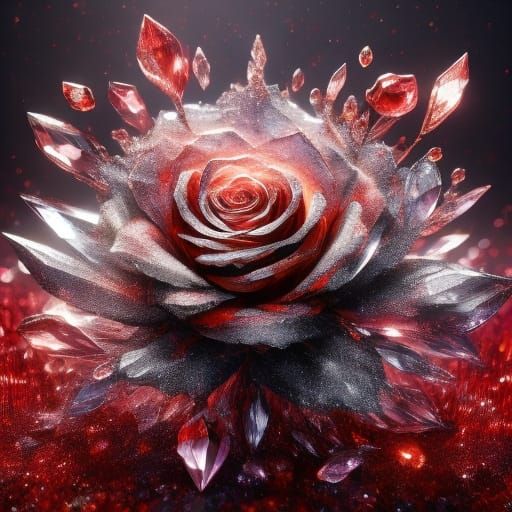 Crystalline Flowers in a Futuristic Style