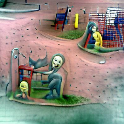 Abandoned Playground at Twilight: A Forgotten Place