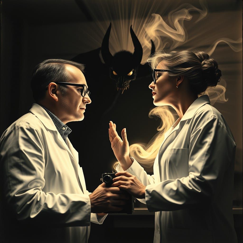 Ethereal Darkroom Kiss in a Cyberpunk Aesthetic