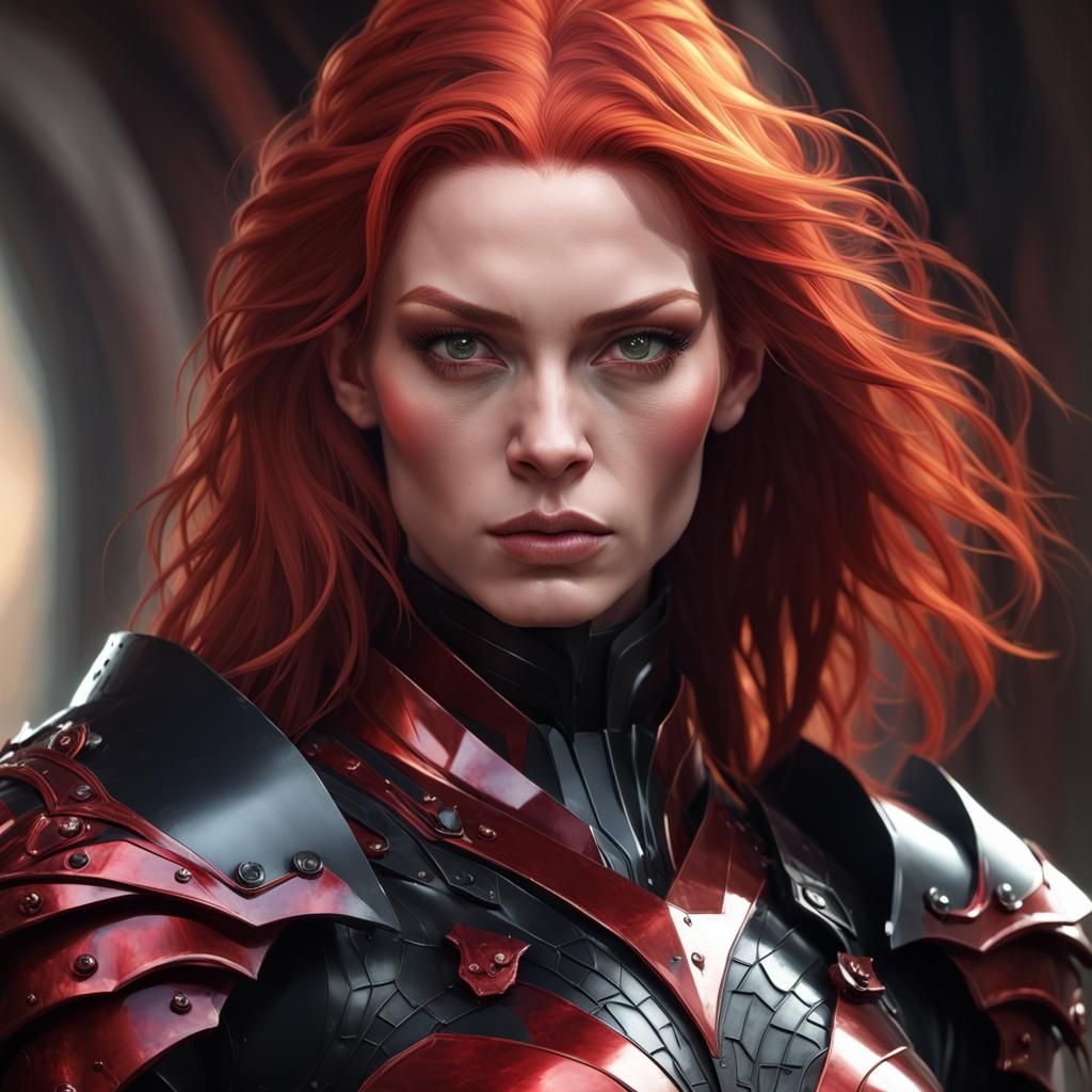 Demonic Armor Portrait in Hyperdetailed Style