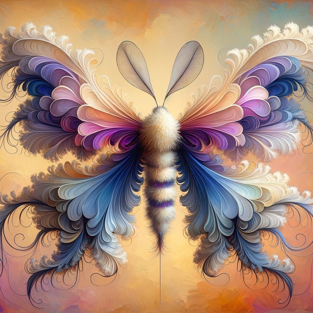 Lavender Dreamwing in Oil Watercolor Style