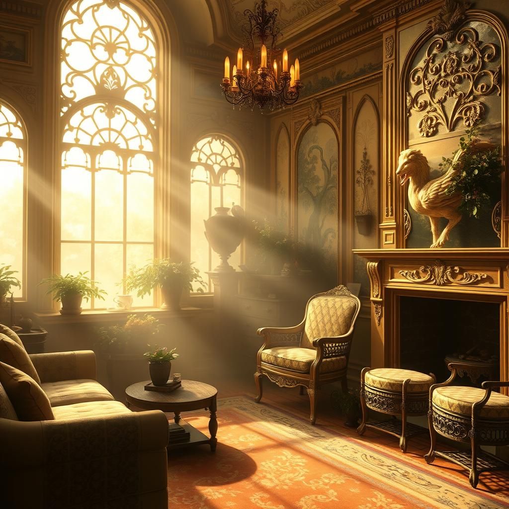 Opulent 1920s Interior in Dreamlike Style