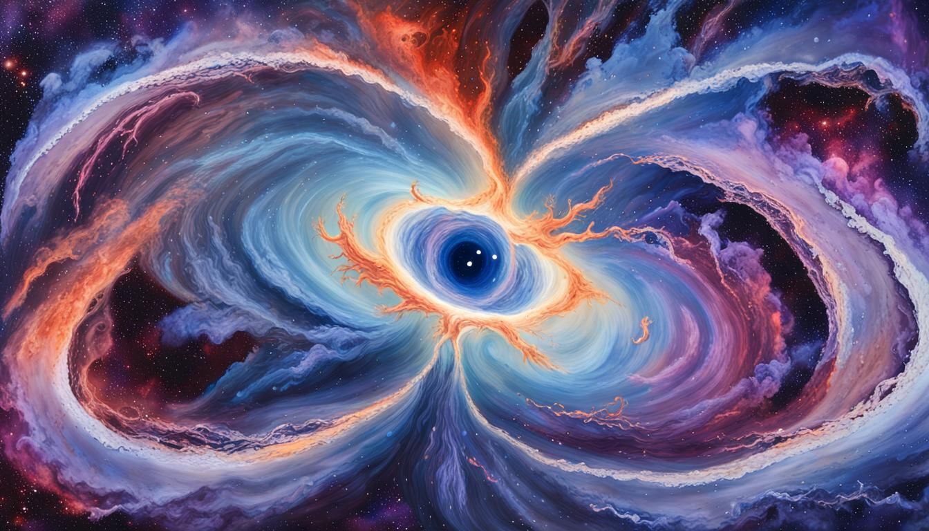 Spectacular Nebula Formation in Gouache Style