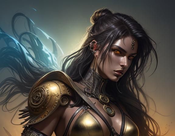 Composition arranged according to the golden ratio. Atompunk...