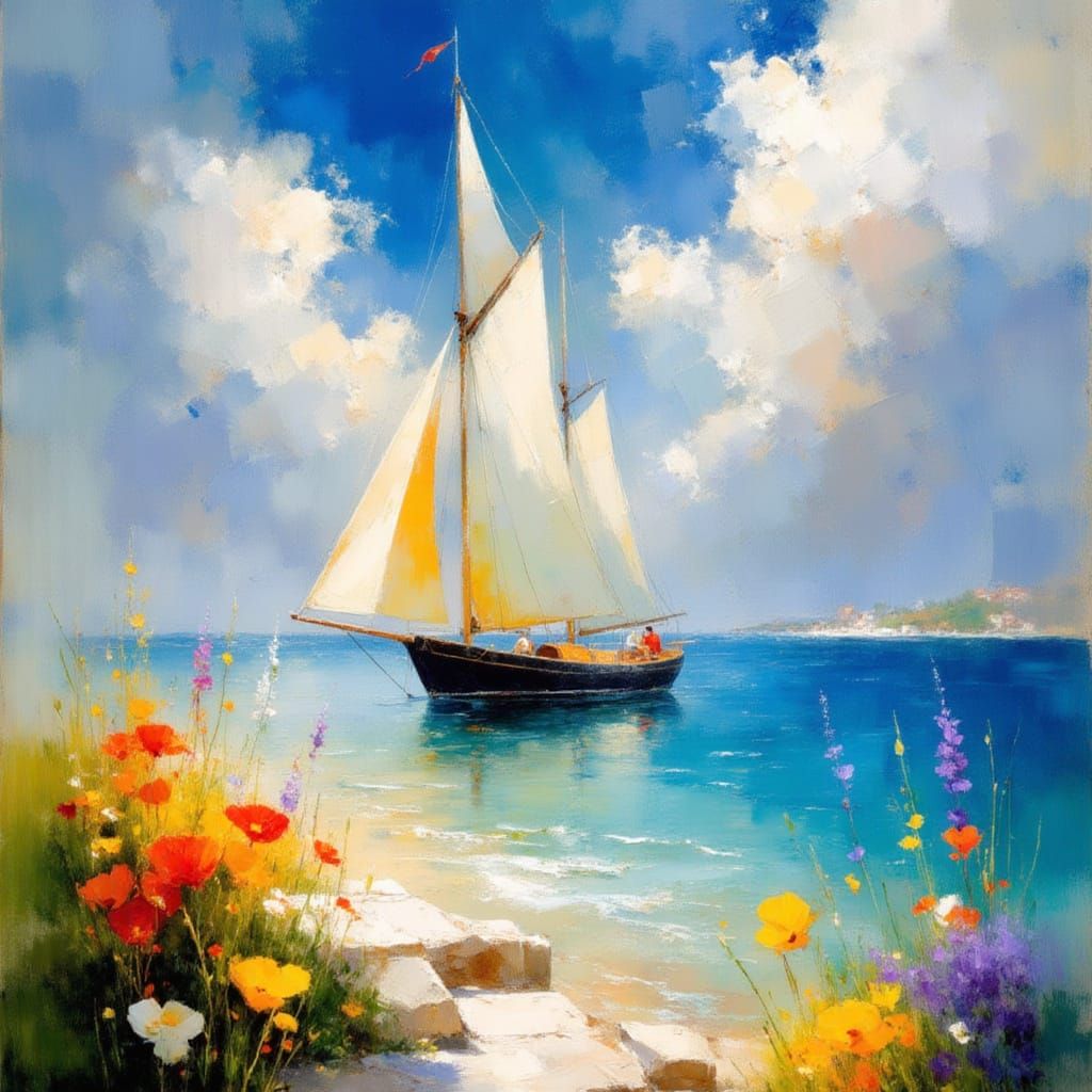 Sailing on a Serene Oceanic Horizon