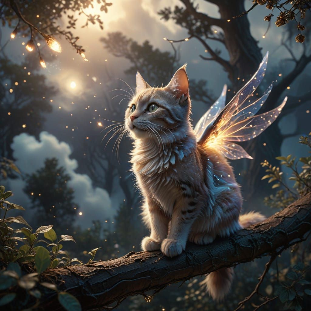 Magical fairy cat