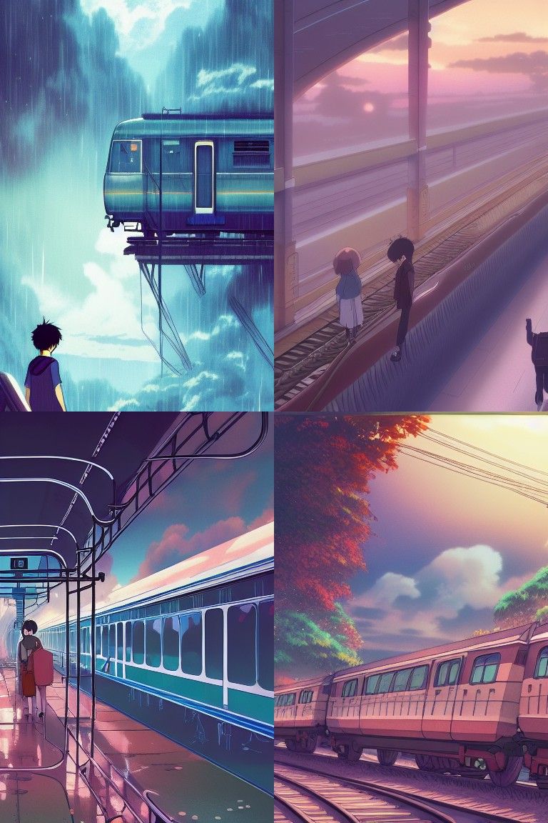 Anime Key Visual: Last Train in Ghibli Style