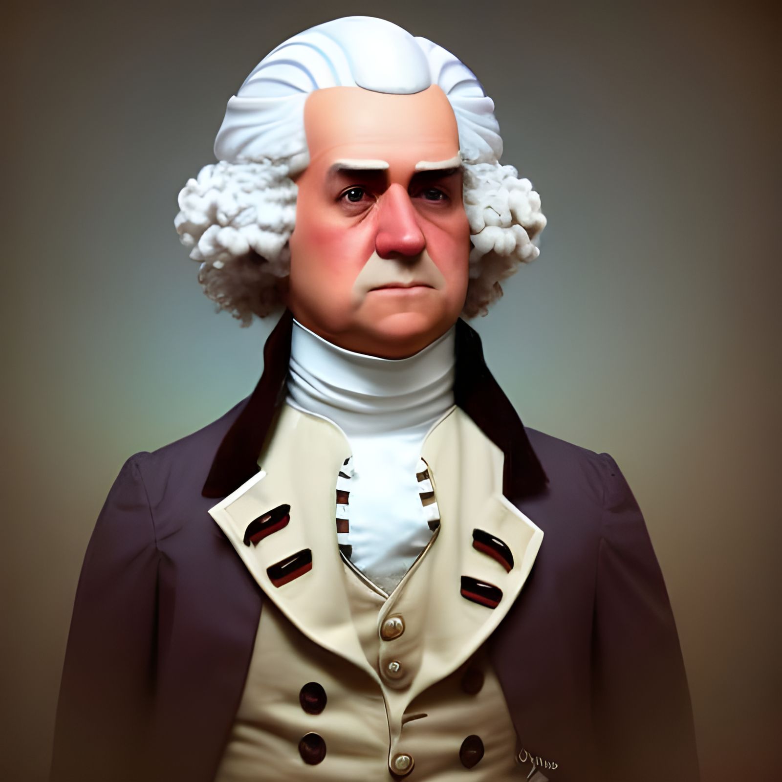 Luke Skywalker as George Washington in 3D Art