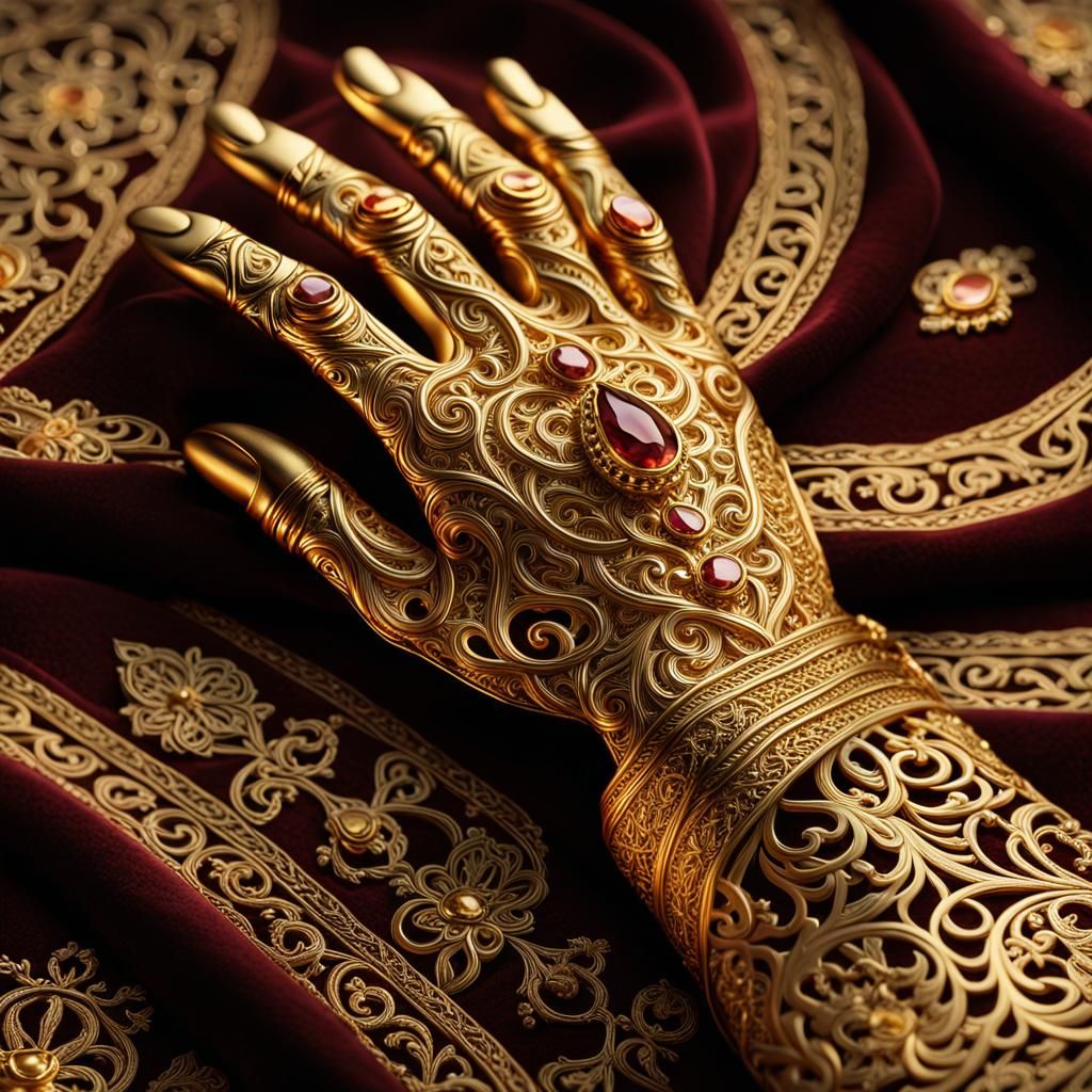 Fatima's Elegant Hand in Ornate Baroque Style
