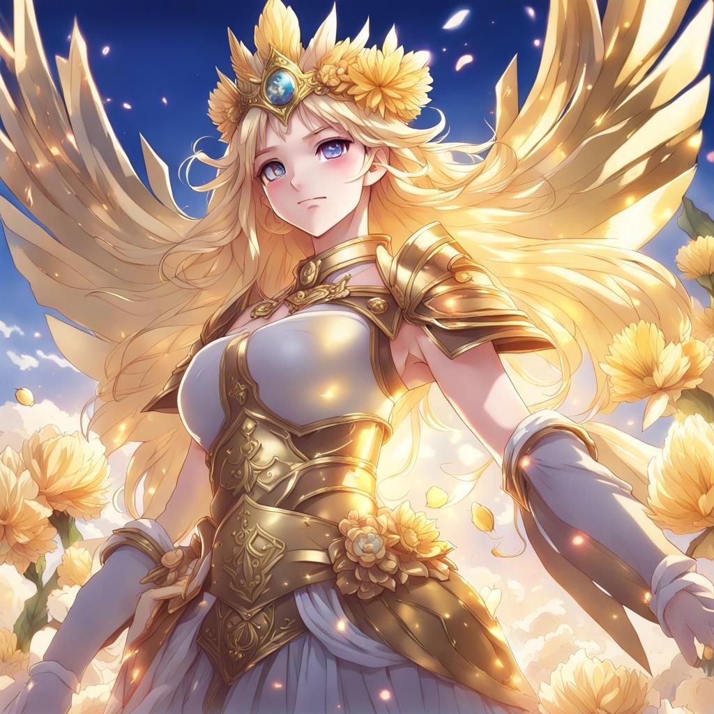 Freya: Powerful Flower Queen in Anime Style