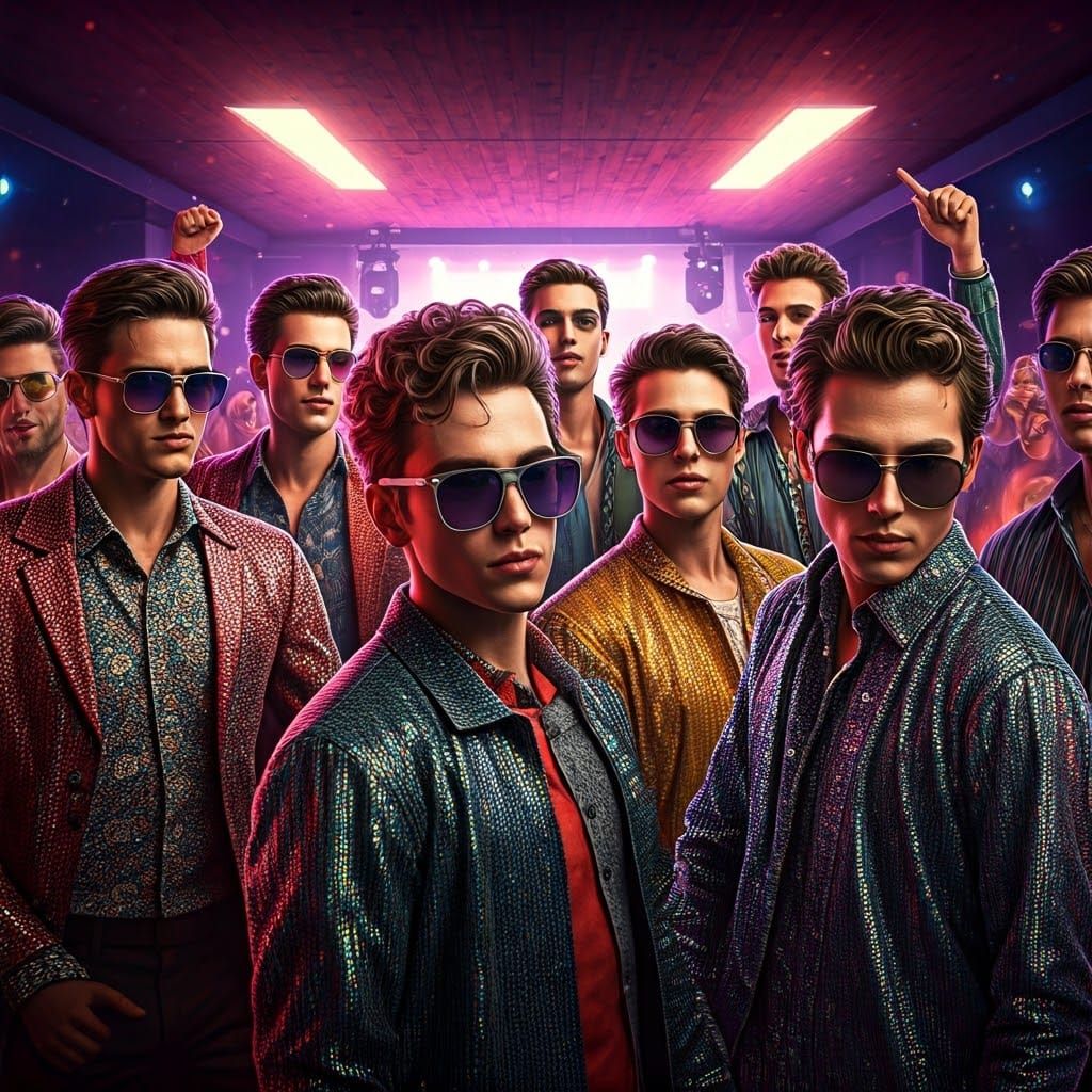 Youthful Exuberance in Vibrant Disco Scene