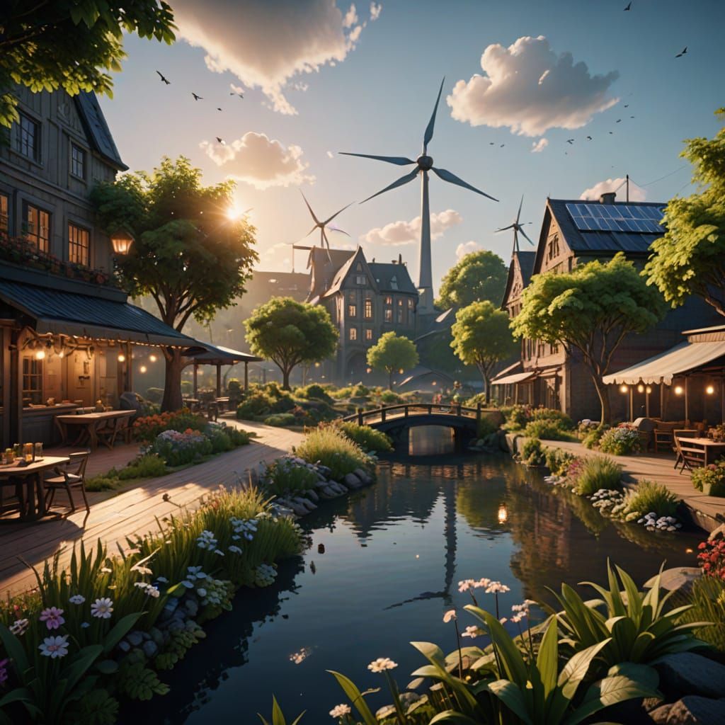 Epic 3D Game Cinematic: Harmony in a Sustainable City