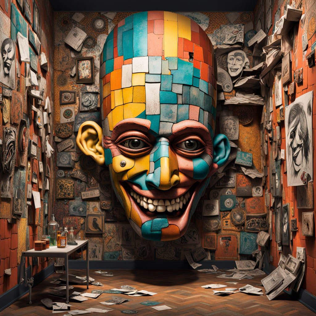 Maniacal Face Shatters Padded Cell Ceiling