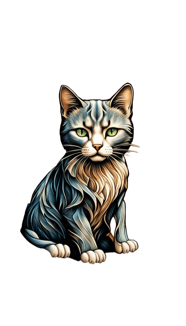 Wheel of Fortune Tarot Card with Cat