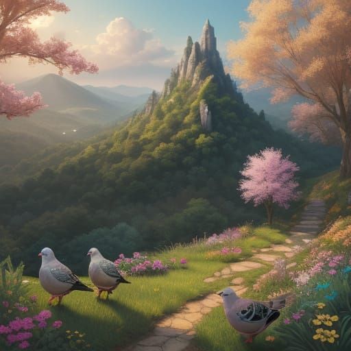 Fantastical Gingham Wonderland in Whimsical Fantasy Style