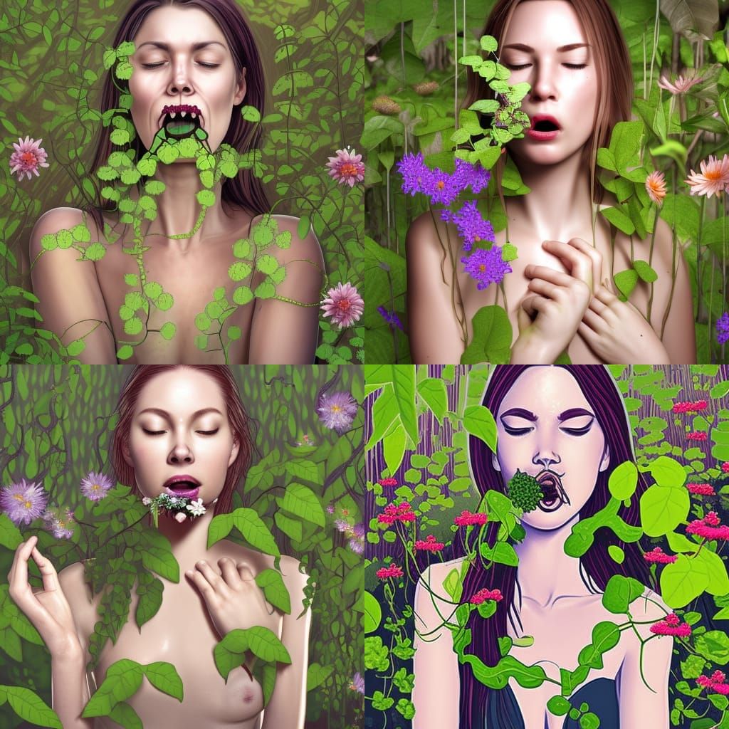 Swamp Woman Transformed: Ethereal Horror Concept Art