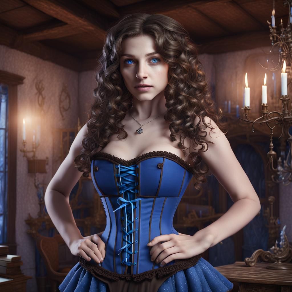 Young Witch Casting Spells in Gothic House