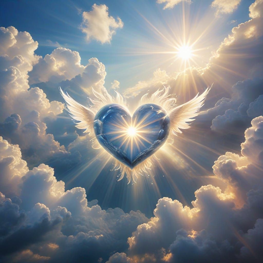 Angel Ascends to Heavenly Realm in Soft Focus Radiance