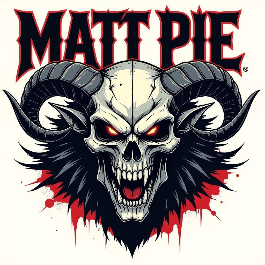 Aggressive Skull Vector Art with Gothic Shading