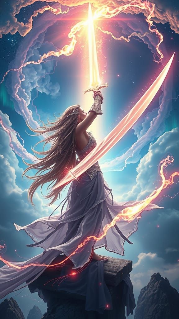 Ethereal Warrior in Radiant Light Elemental Realm